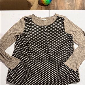 Le Lis Black and Tan Long Sleeve Top